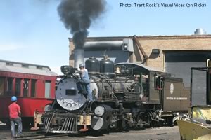 One of the original locomotives on the Cumbres & Toltec RR in Antonito, CO.